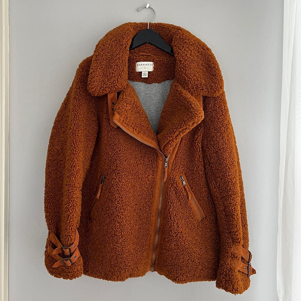 Anthropologie teddy aviator jacket
